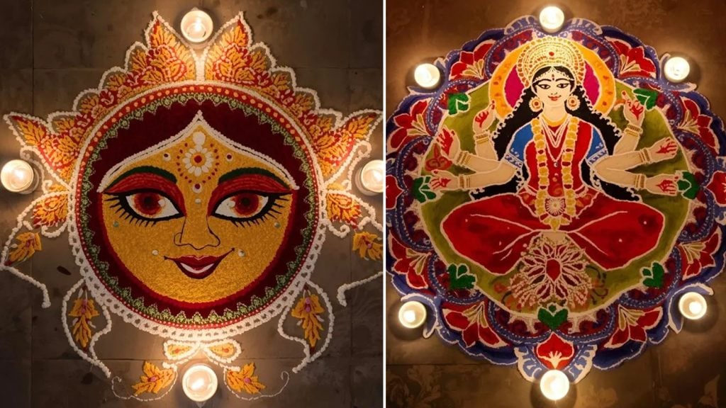 Durga Puja Rangoli Design Ideas