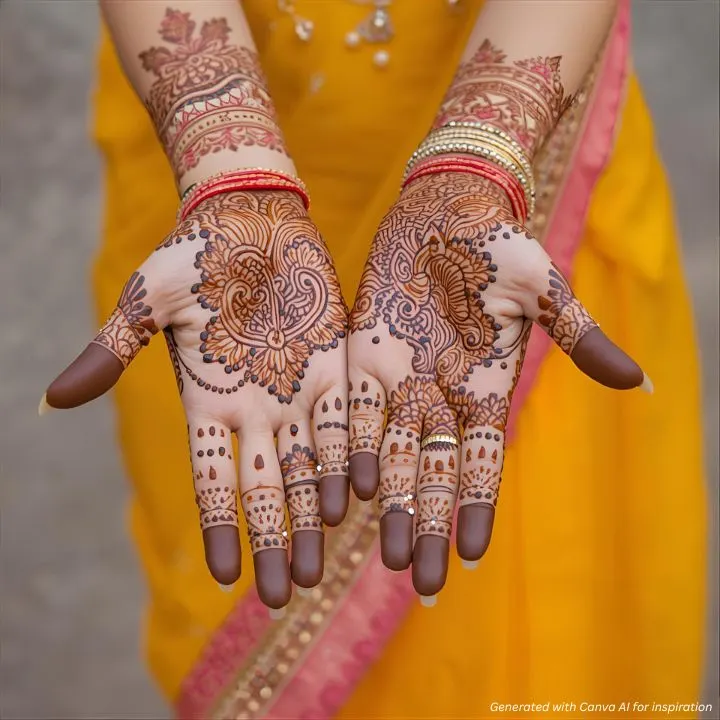 Simple Easy Mehendi Designs for Navrari - 13