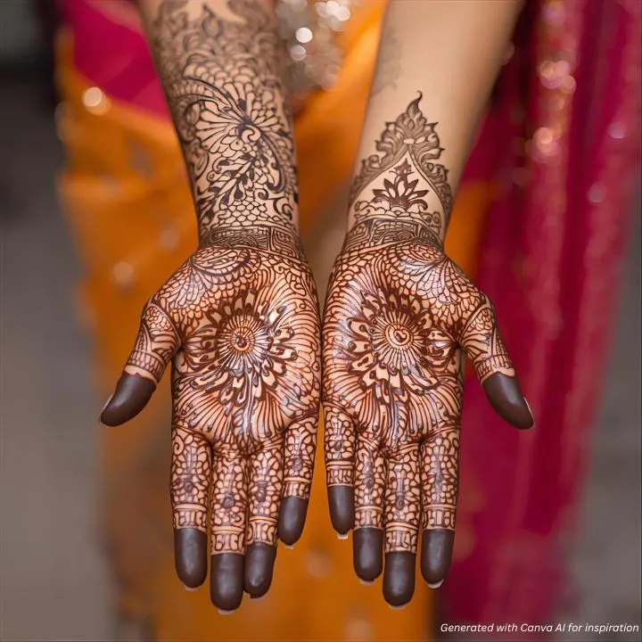 Simple Easy Mehendi Designs for Navrari - 9