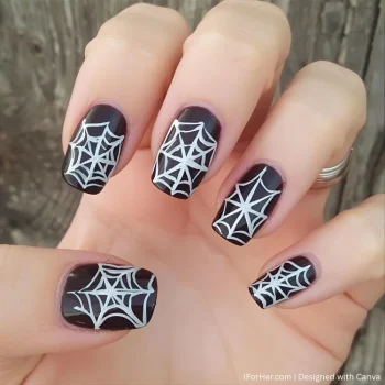 Halloween Nails with Spiders -3