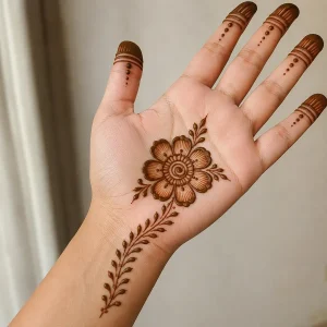 Easy Rakhi Mehendi Design for Front Hand