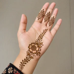 Simple Front Hand Rakhi Mehndi Design