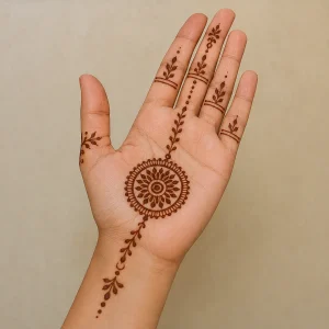 Beautiful Front Hand Rakhi Mehendi Design