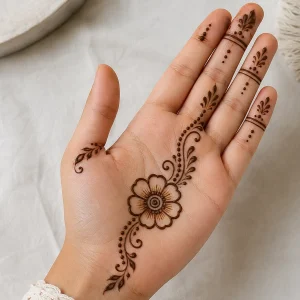 Easy Front Hand Mehendi Design for Raksha Bandhan