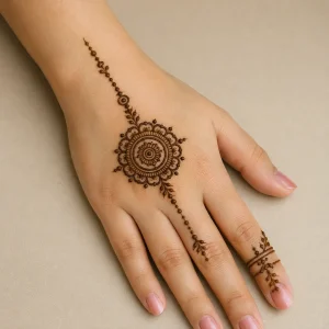 Easy Rakhi Mehendi Design for Back Hand