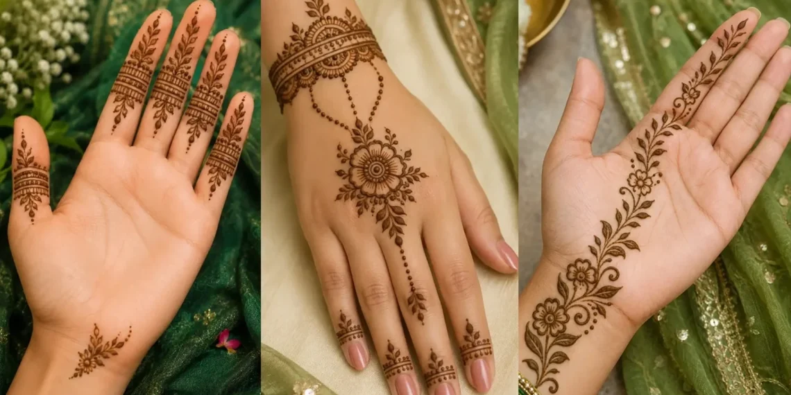 Easy Simple Hariyali Teej Mehendi Designs