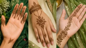 Easy Simple Hariyali Teej Mehendi Designs