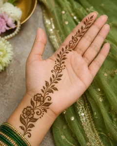 Easy Bel Mehendi Design for Hariyali Teej
