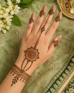 Jewellery Style Mehendi Design for Hariyali Teej