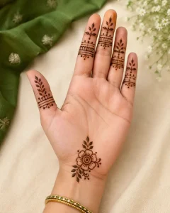 Minimal Hariyali Teej Mehendi Design for Women