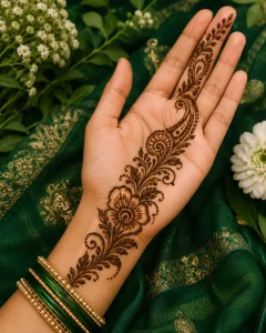 Simple Arabic Mehendi Design for Hariyali Teej