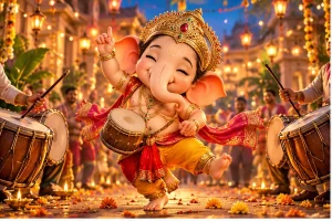 2_cute_ganesha_dancing_with_drums